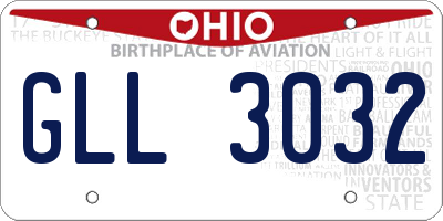 OH license plate GLL3032
