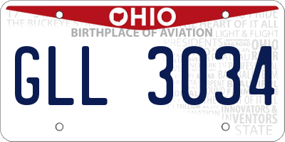 OH license plate GLL3034