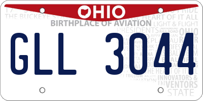 OH license plate GLL3044