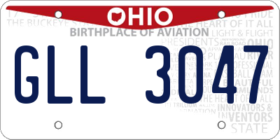 OH license plate GLL3047