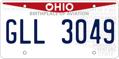 OH license plate GLL3049