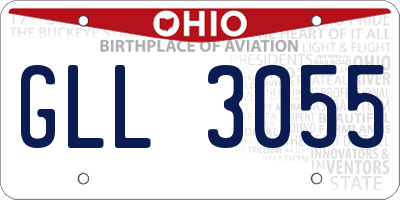 OH license plate GLL3055