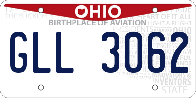 OH license plate GLL3062