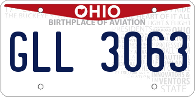 OH license plate GLL3063