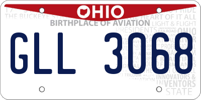 OH license plate GLL3068