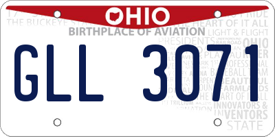 OH license plate GLL3071