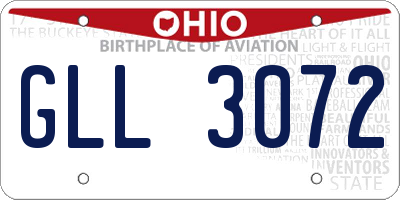 OH license plate GLL3072