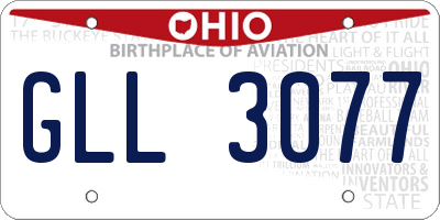 OH license plate GLL3077