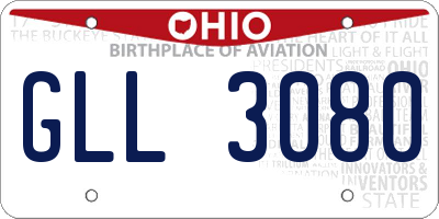 OH license plate GLL3080