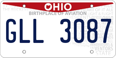 OH license plate GLL3087