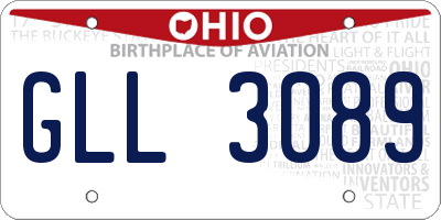 OH license plate GLL3089