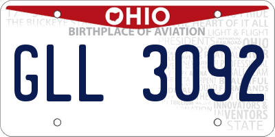 OH license plate GLL3092