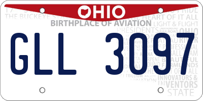 OH license plate GLL3097
