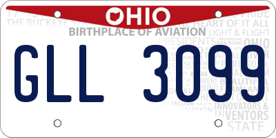 OH license plate GLL3099