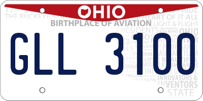 OH license plate GLL3100