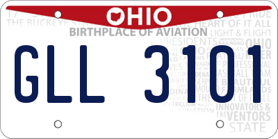 OH license plate GLL3101
