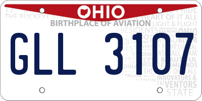 OH license plate GLL3107