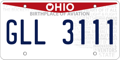OH license plate GLL3111