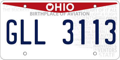 OH license plate GLL3113