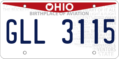 OH license plate GLL3115