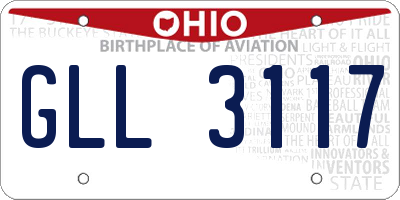 OH license plate GLL3117