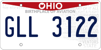 OH license plate GLL3122