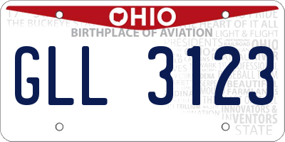 OH license plate GLL3123