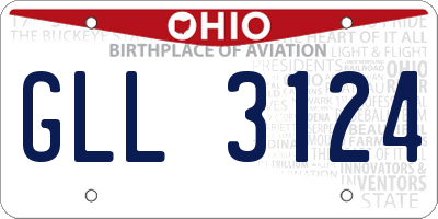 OH license plate GLL3124