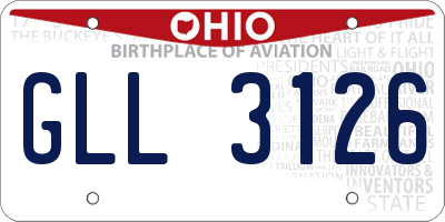 OH license plate GLL3126