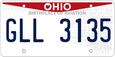 OH license plate GLL3135