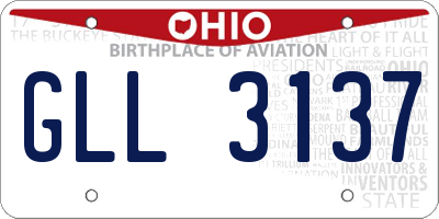 OH license plate GLL3137