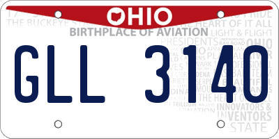 OH license plate GLL3140