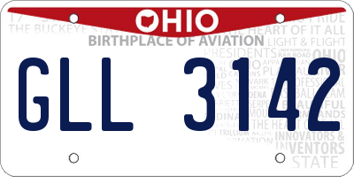 OH license plate GLL3142