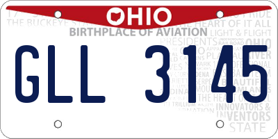 OH license plate GLL3145