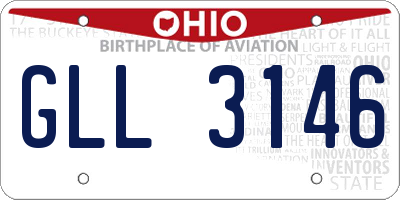 OH license plate GLL3146