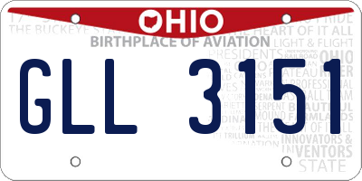 OH license plate GLL3151