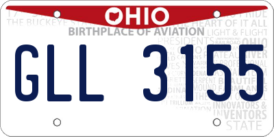 OH license plate GLL3155