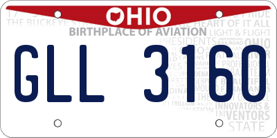 OH license plate GLL3160