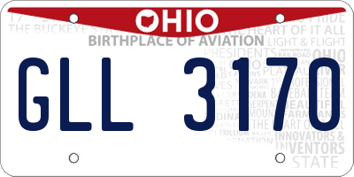 OH license plate GLL3170