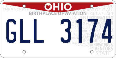 OH license plate GLL3174