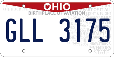 OH license plate GLL3175
