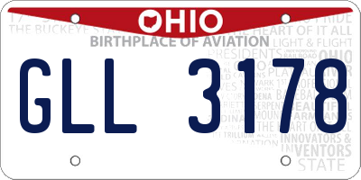 OH license plate GLL3178