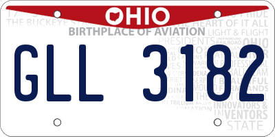 OH license plate GLL3182