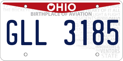 OH license plate GLL3185