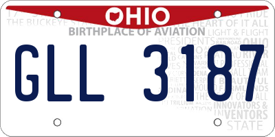 OH license plate GLL3187