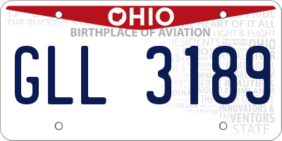 OH license plate GLL3189