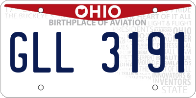 OH license plate GLL3191