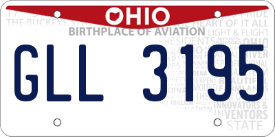 OH license plate GLL3195