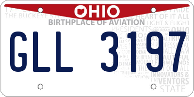 OH license plate GLL3197