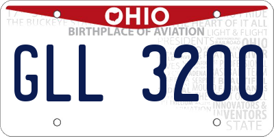 OH license plate GLL3200